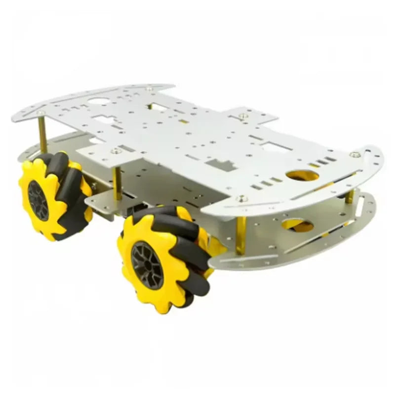 Mecanum Wheel Aluminum Alloy Car Chassis DIY Ultrasonic Intelligent Zpaxo double-layer