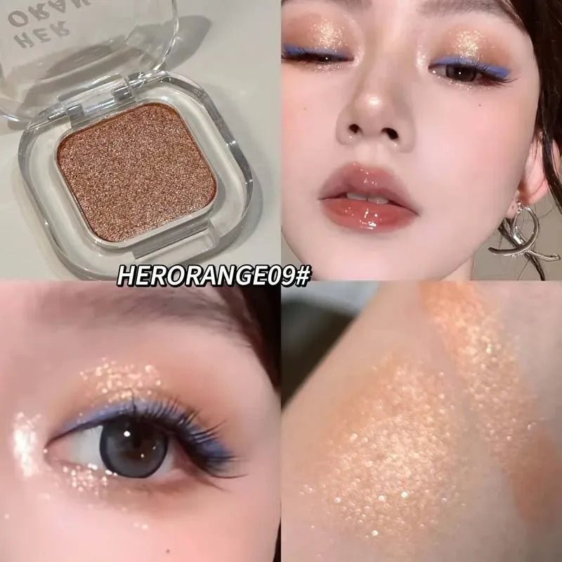 Red Brown Monochrome Eyeshadow Eyeliner Powder Palette Silky Matte Coral Red Lying Silkworm Eyeliner Waterproof Aegyo-sal Makeup Zpaxo 09