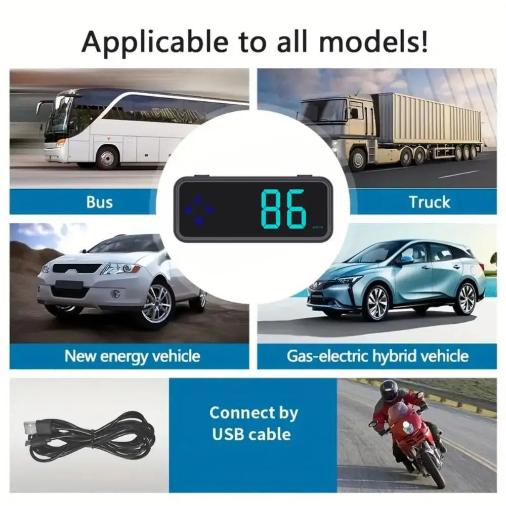 7 Color Switching GPS Car Digital Speedometer 3in1 Plug&Play HUD Car Head Up Display with KMH MPH Dispaly Universal Zpaxo