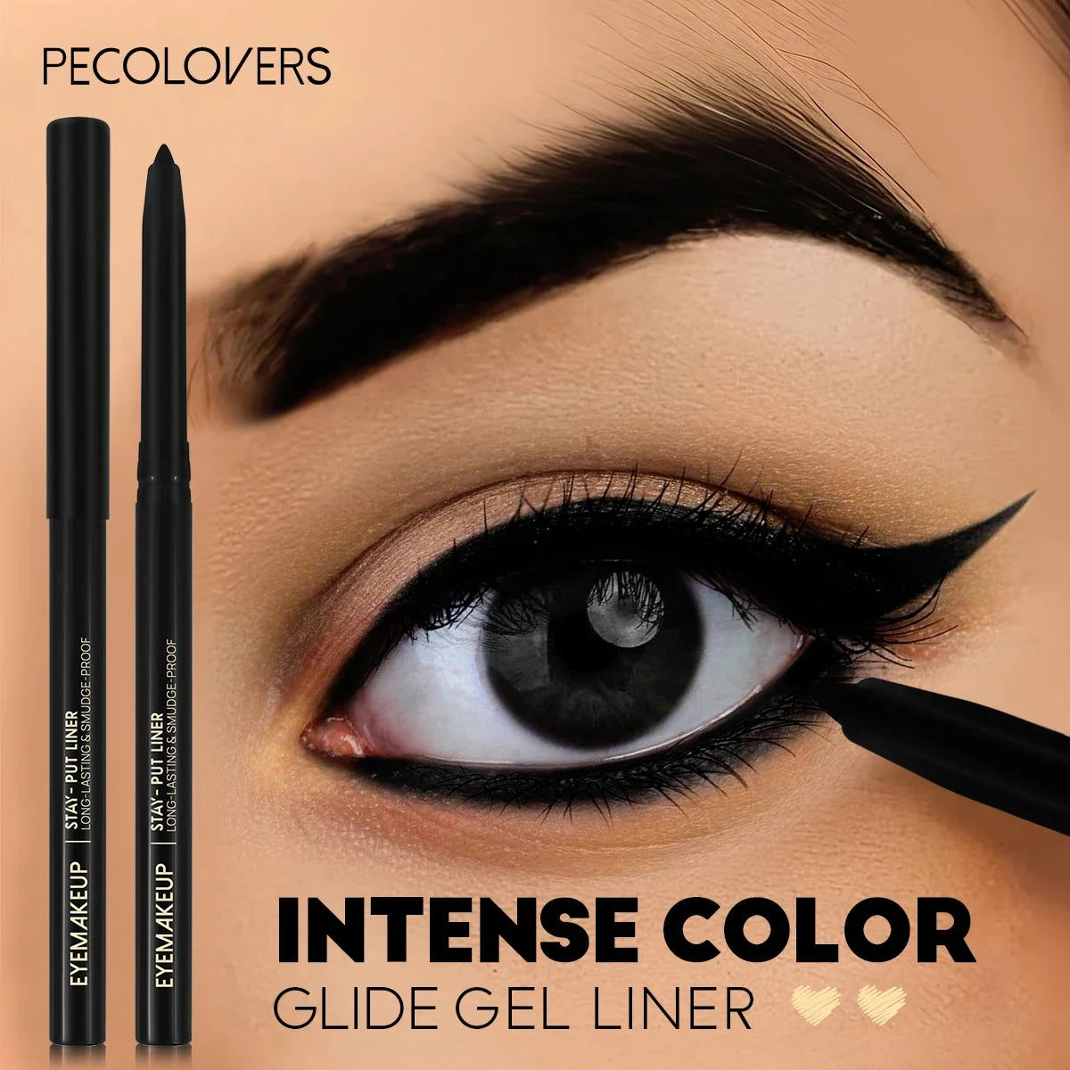 Waterproof Black Eyeliner Gel Pencil Lasting Natural Smooth Easy Wear Zpaxo