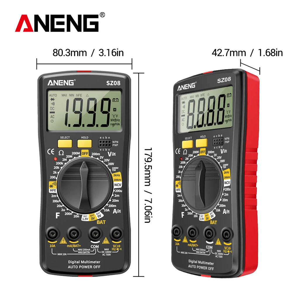 ANENG SZ08 Portable Digital Voltage Current Resistance Capacitance