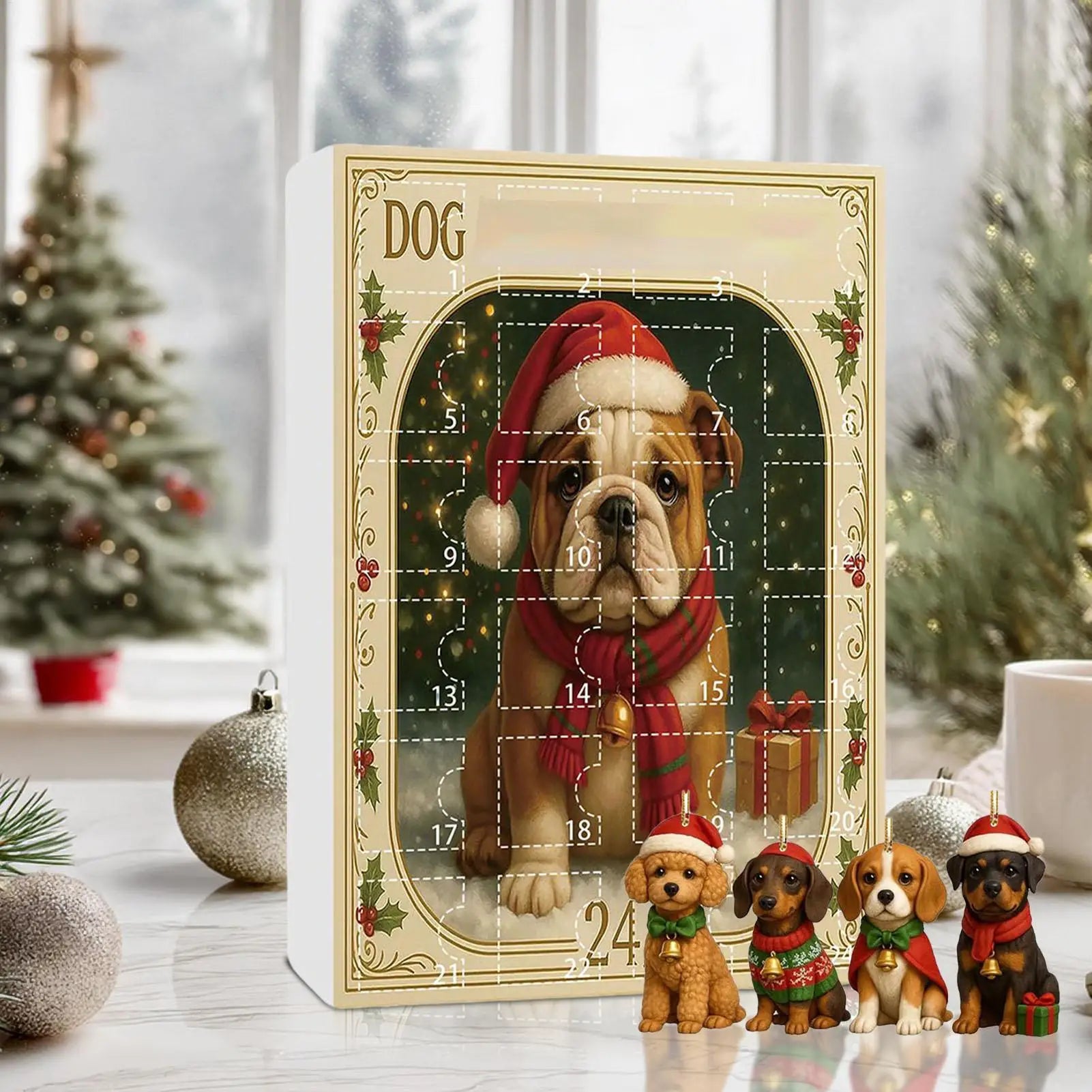 Dog Lover Advent Calendar 24 Day Countdown 2D Acrylic Charm Pendant