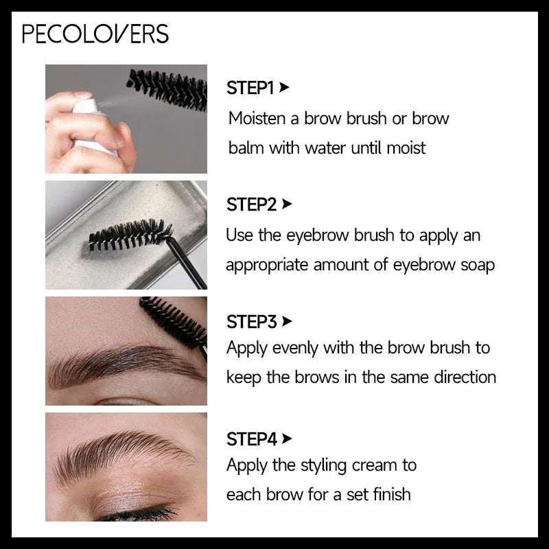 1Pcs Natural Transparent Pomade Eyebrow Styling Soap Brows Gel Wax Fixer With Brush Make-up for Women Eyebrow Cosmetics Zpaxo