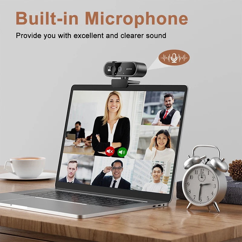 Mini Camera 4K Webcam Microphone Auto Focus Laptop Video Shooting USB