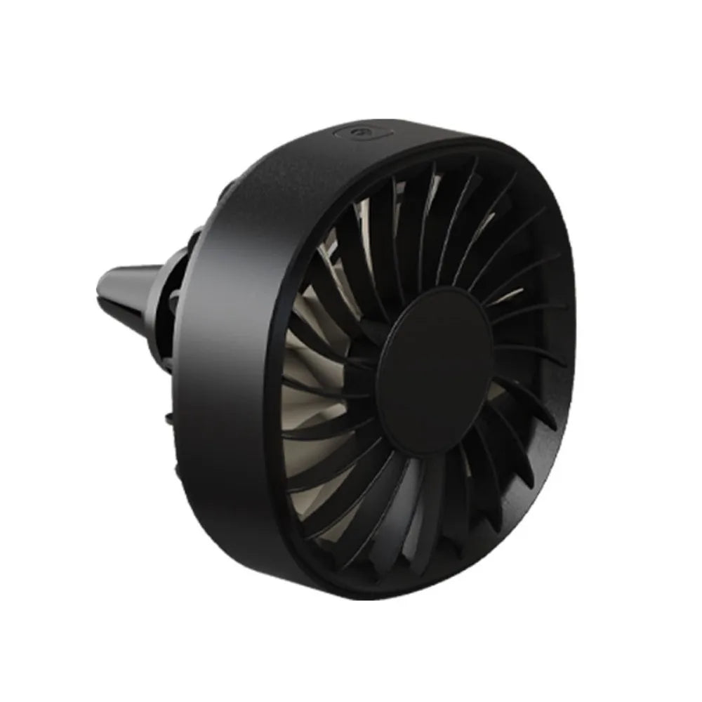 Mini Car Fan USB Plug 3-speed Wind Speed Turbo Colorful Ambient Light Zpaxo Black