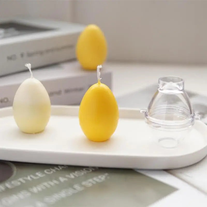 3D Egg Shape Plastic Candle Making Mold Easter Reusable DIY Handmade