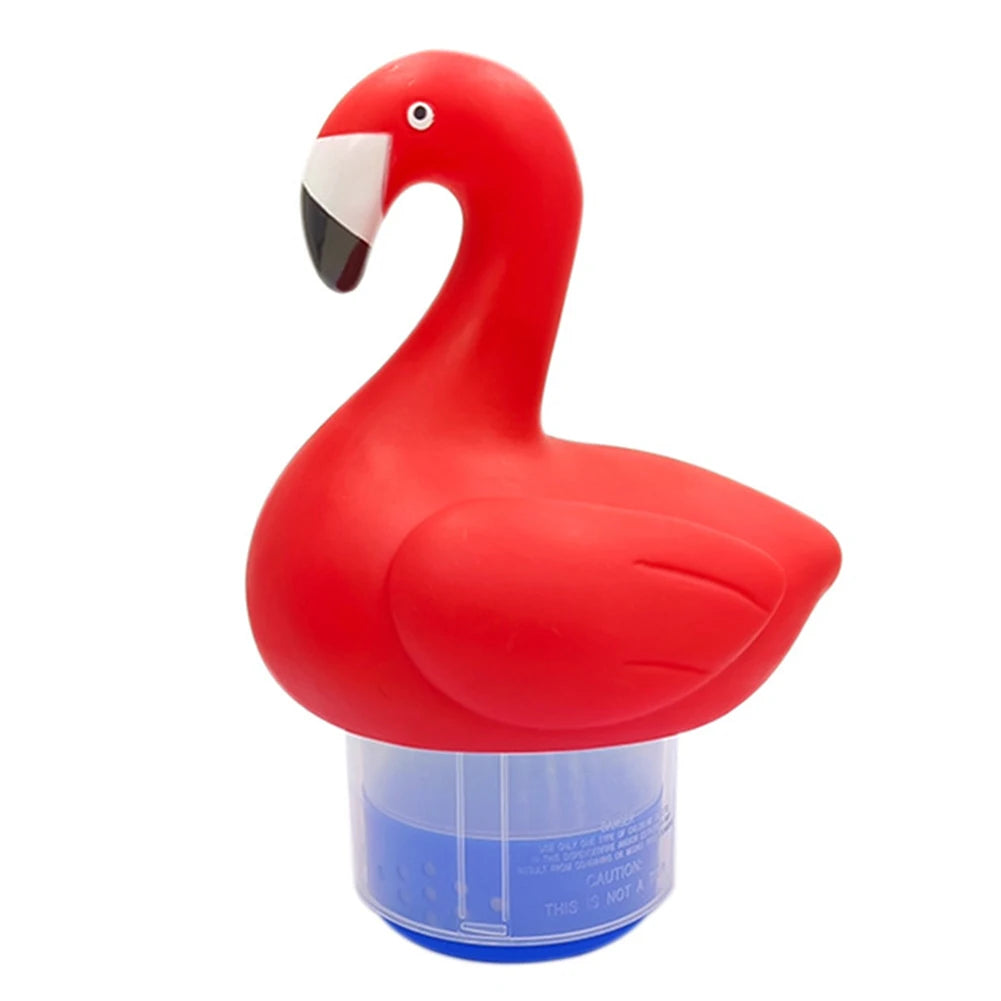 Solar Flamingo Chlorine Floater with Light Chlorine Tablet Floater Flamingo Floating Chlorinator for Purify Swimming Pool Water Zpaxo