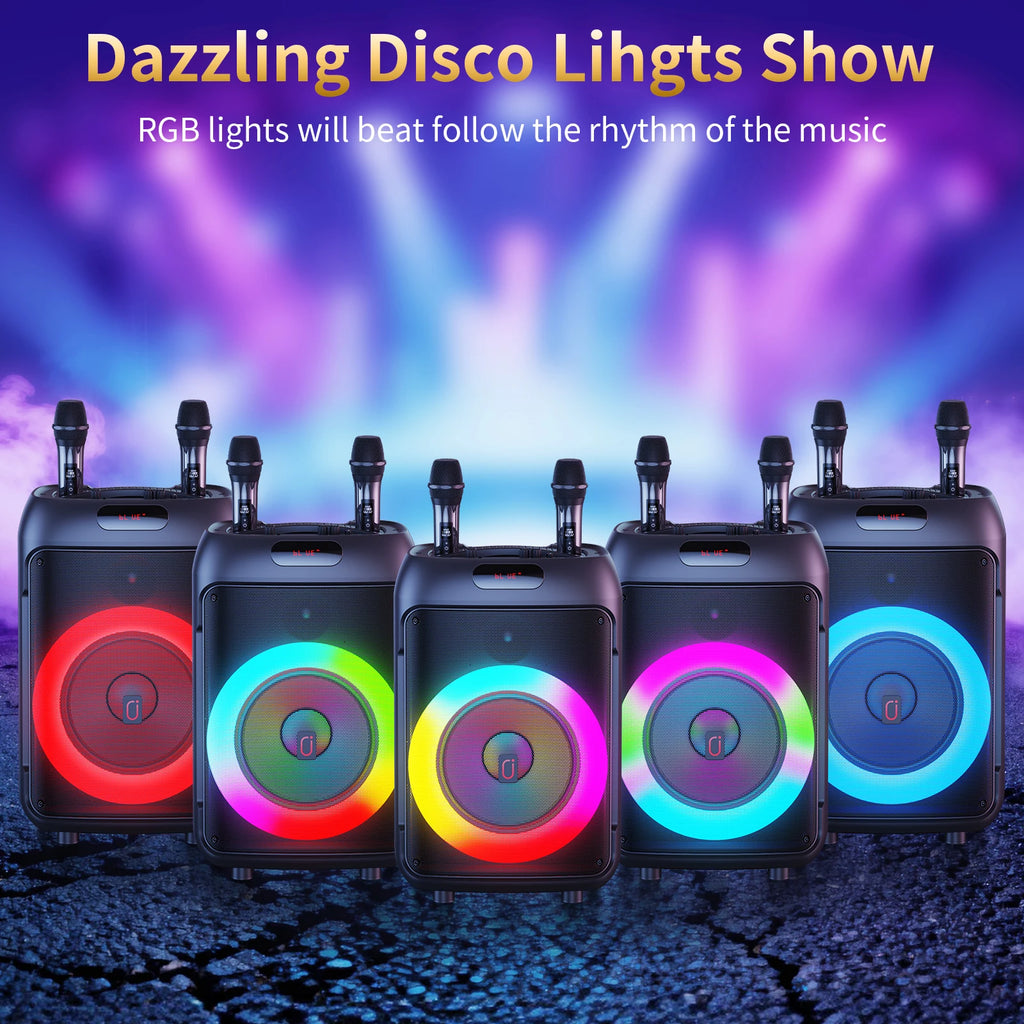 Karaoke Machine Peak Power Big Portable Bluetooth Speaker PA System