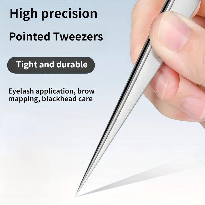 Precision Pointed Stainless Steel Tweezers – Brow & Blackhead Precision Tweezers Zpaxo