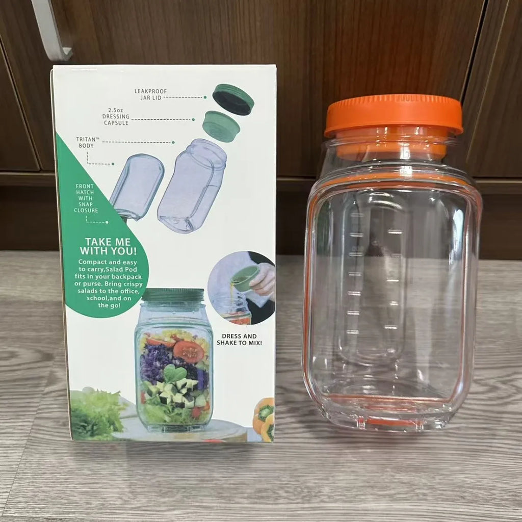 Portable Salad Pod – Leak-Proof Meal Prep Container Meal Prep Container Zpaxo Orange