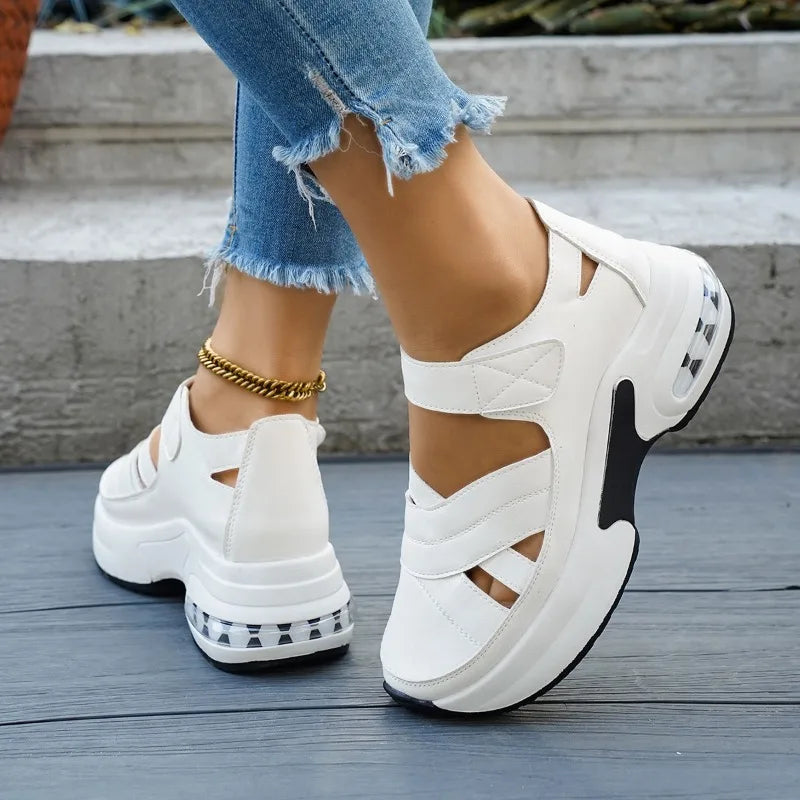 Women's Sandals Closed Toe Office Career Summer Solid Wedge Shoes