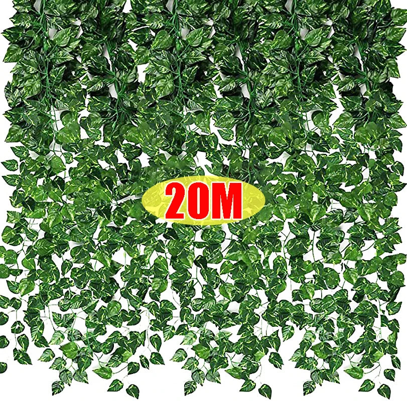 20 2M Fake Ivy Vine Artificial Plant Green Leaves Garland Creeper