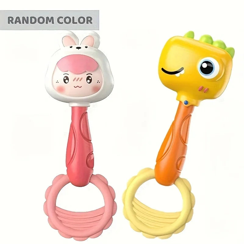 2-Pack Baby Rattle Toys – Animal Shape Infant & Toddler Rattles Baby Rattle Toy Zpaxo YELLOW PINK