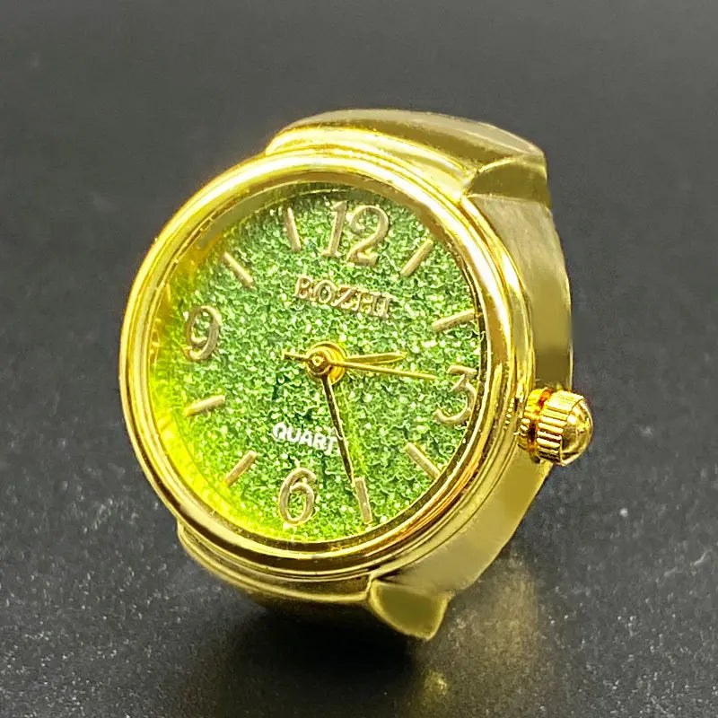 RetroGem New Fashion Personality Ring Watches Adjustable Women's Party Banquet Jewelry Finger Accessories Rings Gifts for Women Zpaxo light green