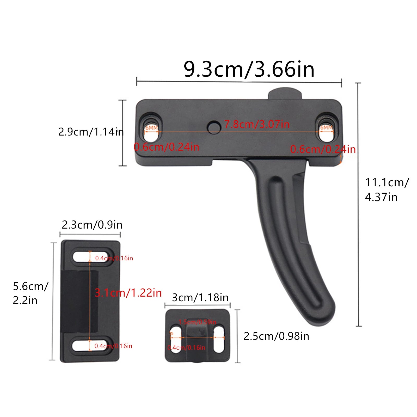 RV Screen Door Latch Right Handle Aluminum Alloy Camper Motorhome