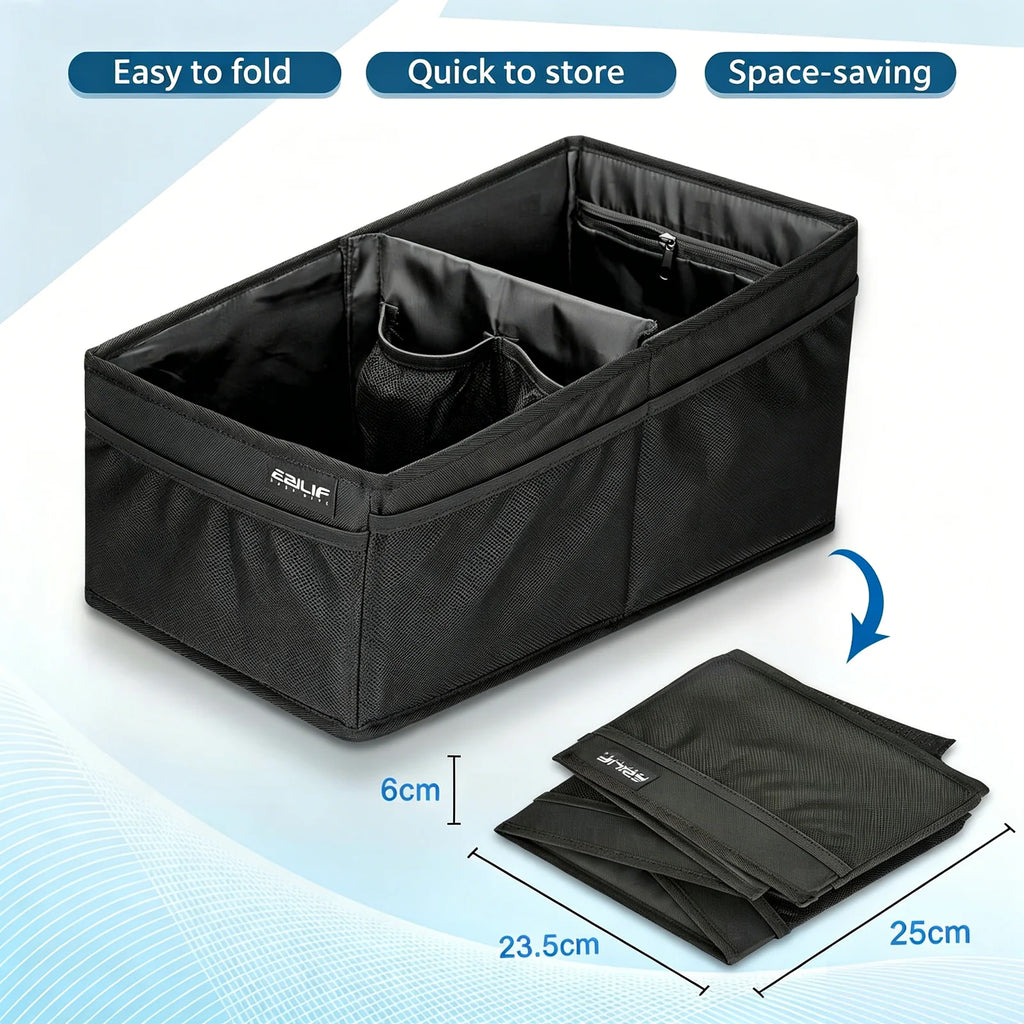 Foldable Car Back Seat Organizer Large Capacity 600D Portable Storage Box Multifunctional Zipper Kids Toy Road Travel Outdoor Zpaxo
