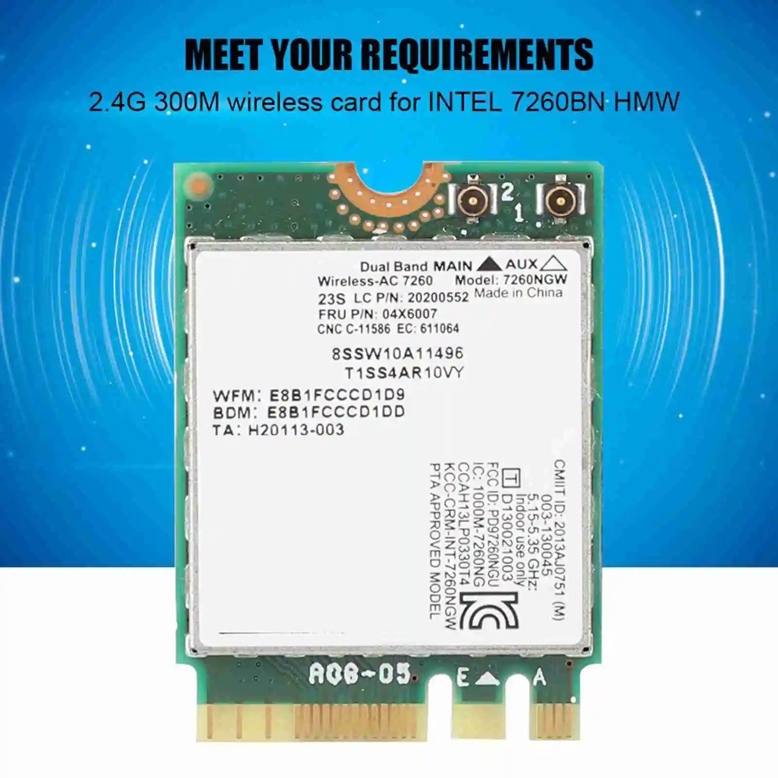 Network Card Intel Dual Frequency Wireless 7260 AC 867Mbps Special