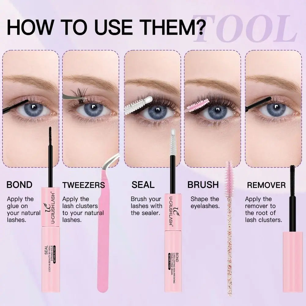 Waterproof Eyelash Extension Glue Non-irritating Tweezers Lash Zpaxo