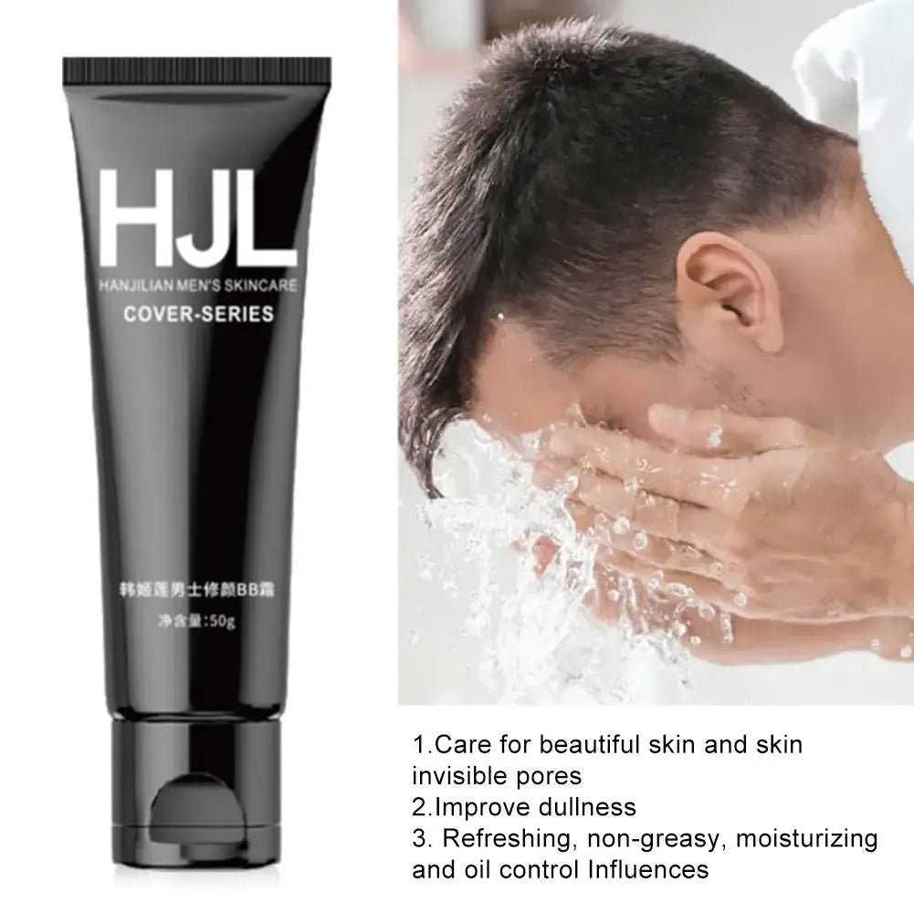 1/2/3PCS Men BB Cream Whitening Oil-control Concealer Easy to Wear Natural Brighten Whitening Face Foundation Zpaxo