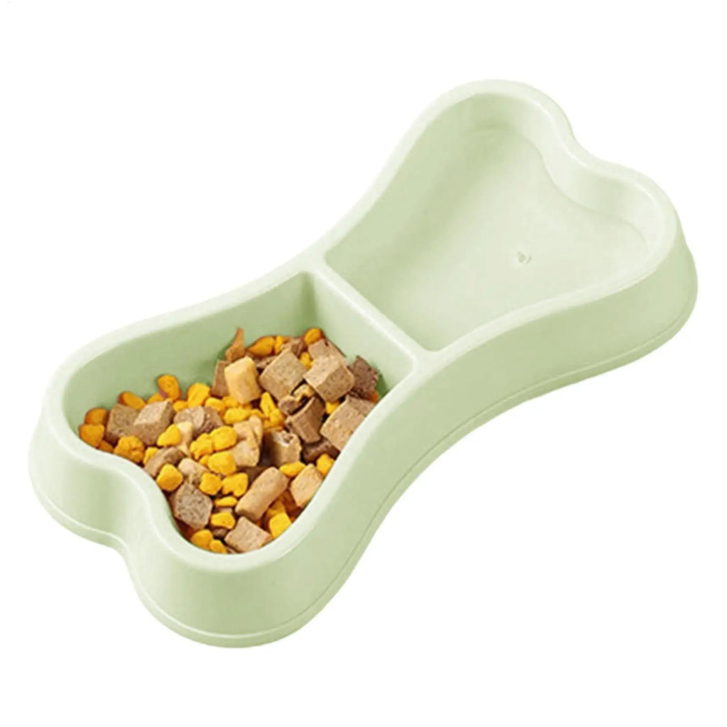 pet bowl Bone-Shaped Pet Bowls 2 in 1 Food & Water Dish with Non-Slip Base Cat Feeding Set for Small Spaces Pet feeding Zpaxo