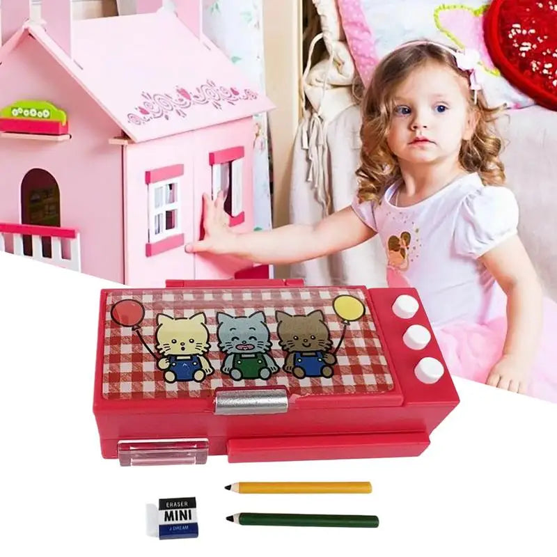 Doll House Miniatures Simulation Pencil Box Collectible Models Table Decor Pretend Play Toy For Boys Girls Collectors Zpaxo