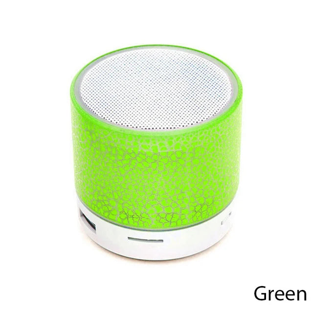 Wireless Bluetooth Speaker Crack LED Light USB SD Card Subwoofer For Computer Smartphone Portable Outdoor Music Player Sound Box Zpaxo Green