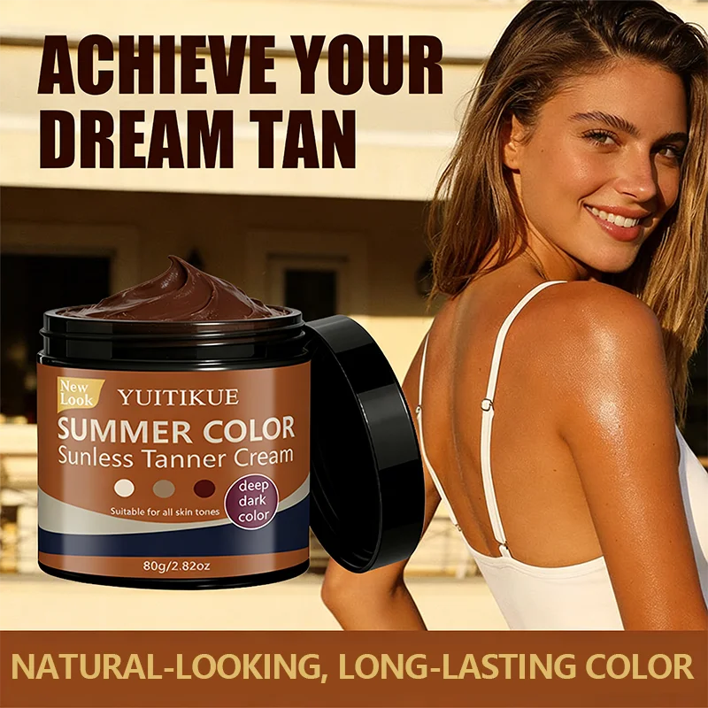 YUITIKUE Sunless Tanner – Deep Dark Self Tan Cream 80g Self Tanning Cream Zpaxo