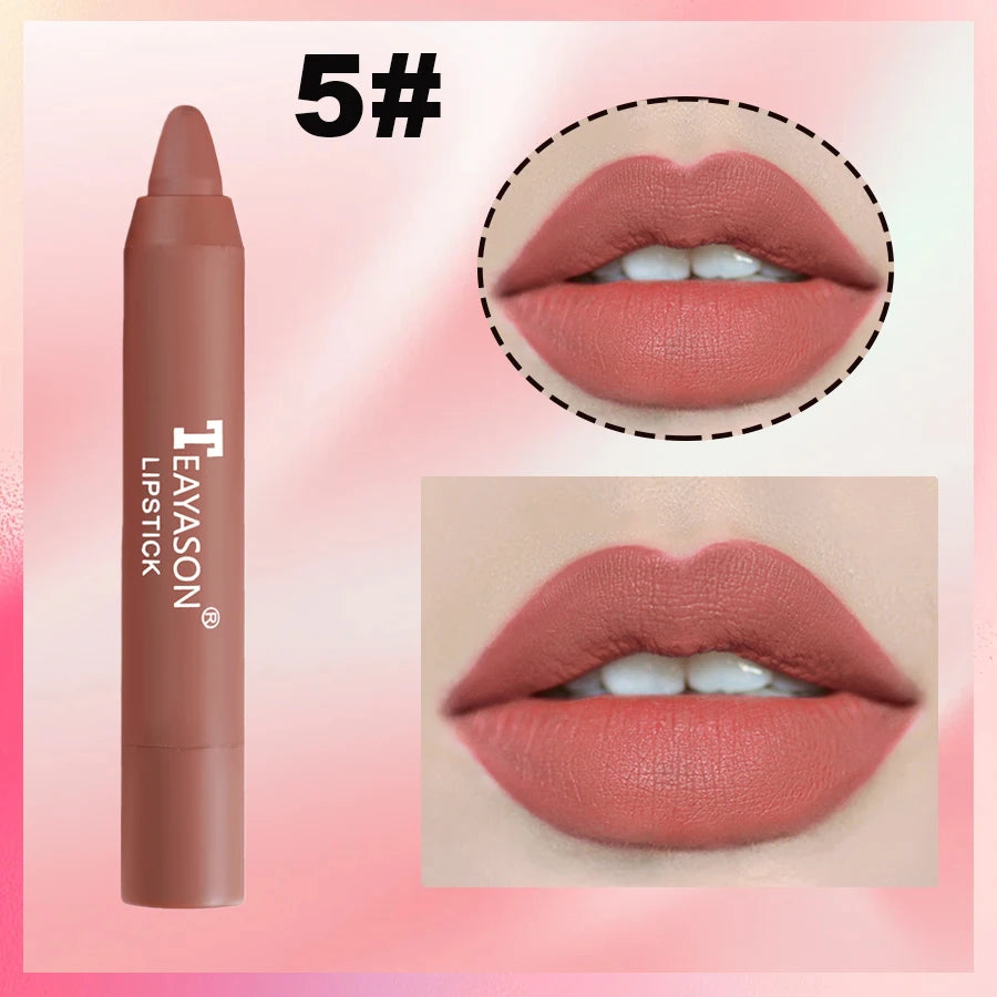 Matte lipstick for easy application, smudge-proof, daily moisturizing, lipstick, holiday gift, light makeup, lip pen, lipliner, Zpaxo 5XQ06 2.5G Full Size