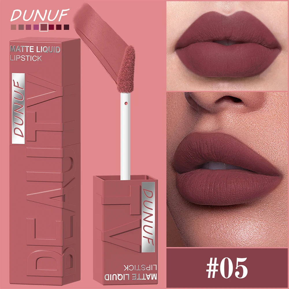 4Pcs/set Long Lasting Matte Velvet Lip Gloss Nude Waterproof Sweatproof Non Smudge Lightweight Texture Create Sophisticated Lip Zpaxo