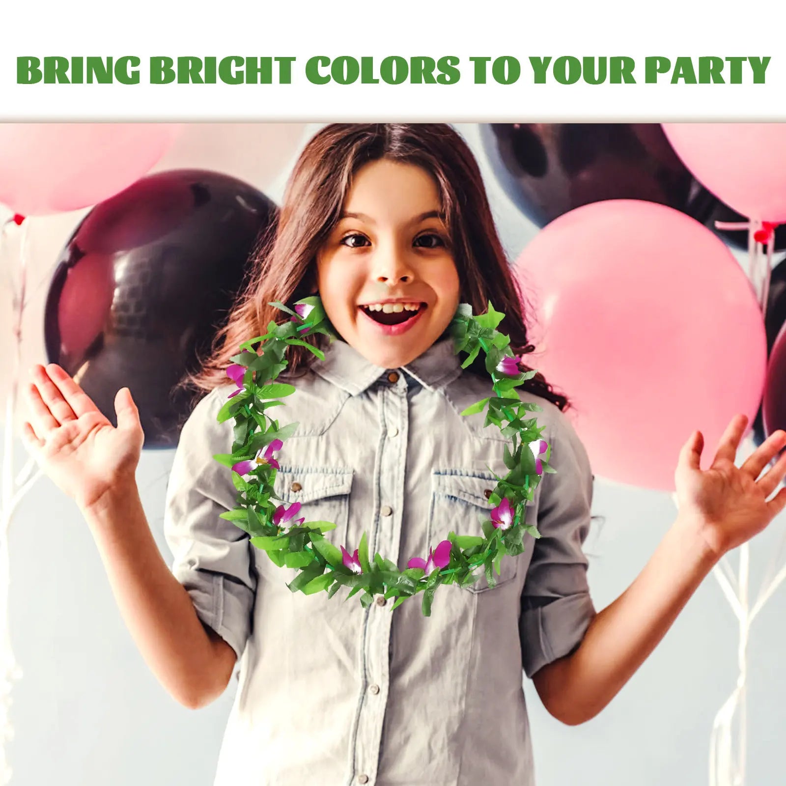 6Pcs Hawaiian Party Leis Colorful Artificial Flower Garlands Lightweight Durable for Luau Beach Wedding Festival Party Decor Zpaxo
