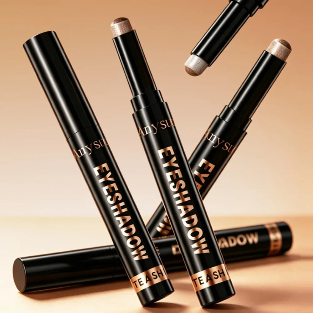 Pearl Metallic Eyeshadow Stick Sparkle Highlight One-Swipe Lazy Eye Shadow Highlighter Brightener Bold Multicolor 3D Eyes Makeup Zpaxo