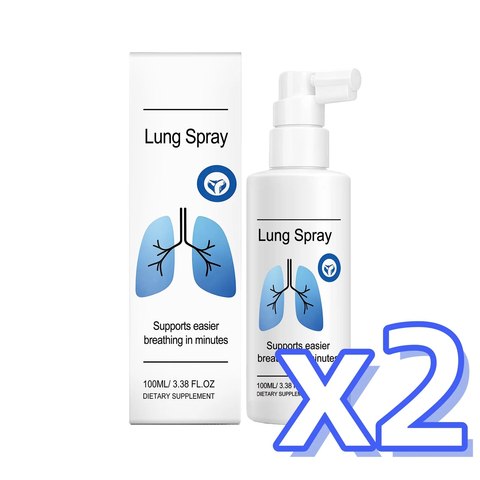 Organic Herbal Lung Cleansing Spray | Mucus & Throat Relief Herbal Throat Spray Zpaxo 100ml boxed x 2