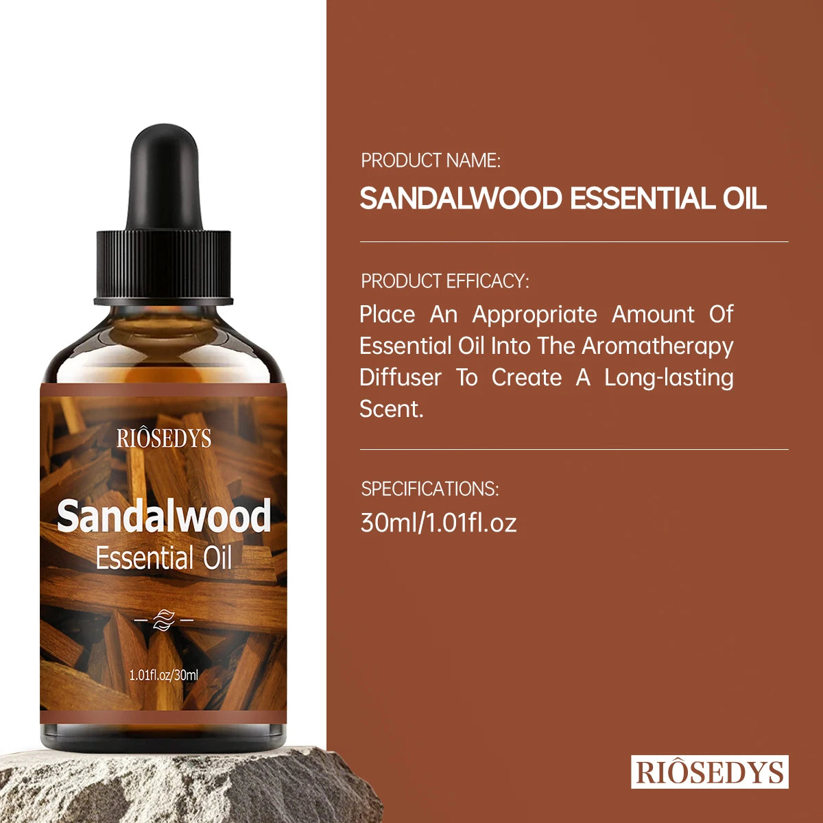 Sandalwood essential oil natural fragrance, is suitable for body massage treatments ,hair care anddiffuser Zpaxo