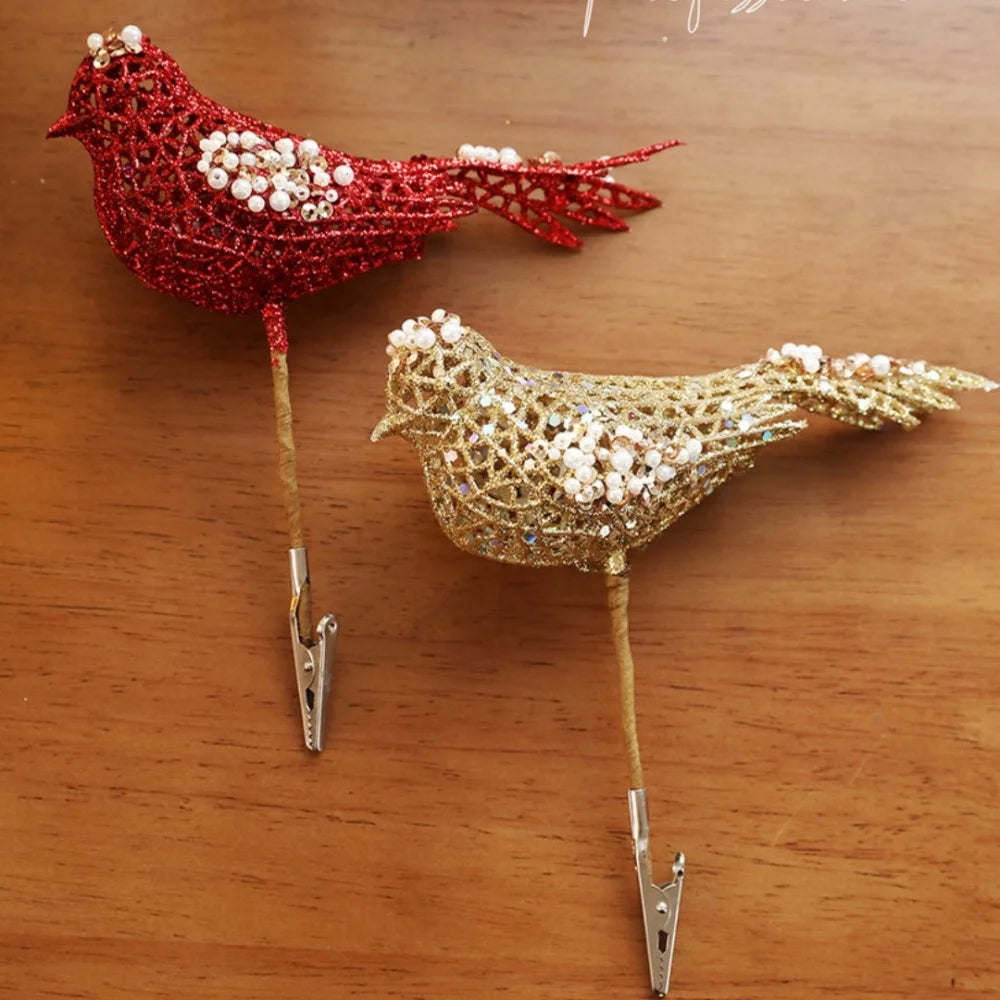 Glitter Bird Clip-On Christmas Ornament | Sparkling Tree Decor