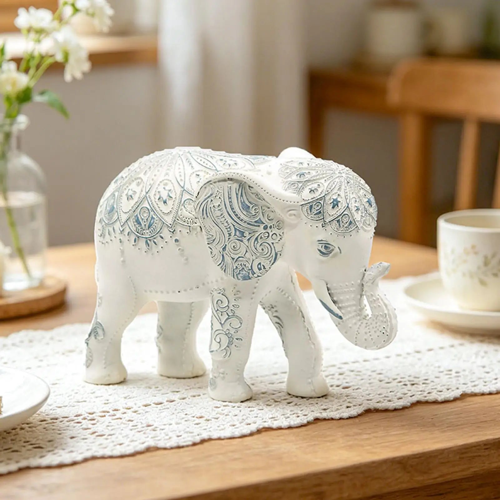 Elephant Statue Resin Decorative Collectible Health Strength Home
