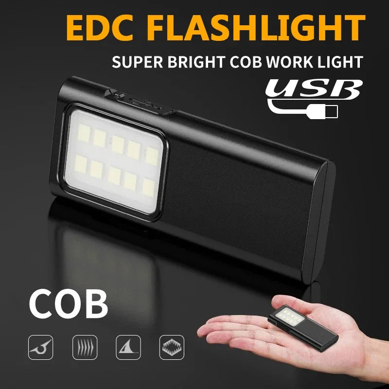 Mini EDC LED Keychain Flashlight – USB-C Rechargeable, 350+ Lumen