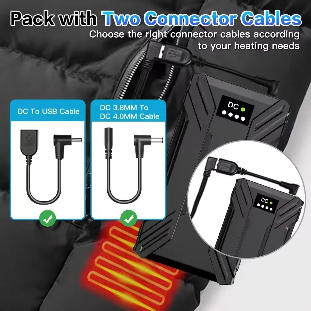 50000mAh PowerBank for Heating Vest Jacket Gloves Heated Auxiliary Battery DC7.4V Portable Powerbank Electric Heating Equipment Zpaxo