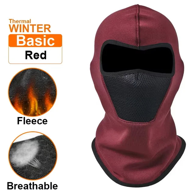 Thermal Winter Balaclava Cycling Full Face Mask Warm Outdoor Sports Motorcycle Ski Fishing Hunting Mask Fleece Scarf Cap Bandana Zpaxo Red