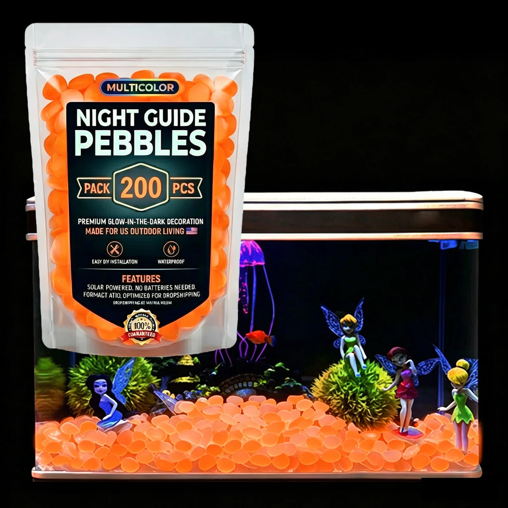 200 400 600 Glow Dark Rocks Pebbles Night Guide Fish Tank Aquarium