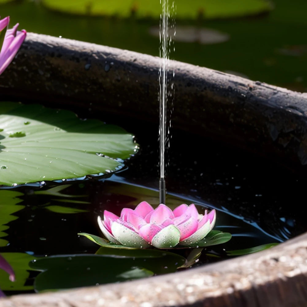 Lotus Solar Water Fountain Brushless Pump Floating Garden Artificial