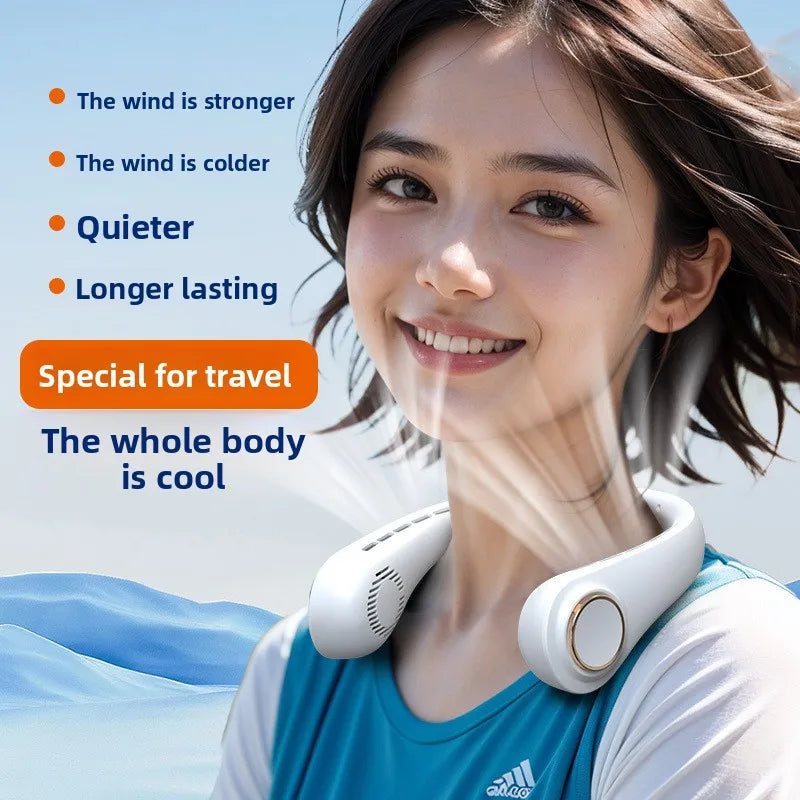 Mini Neck Fan Portable USB Rechargeable Long Standby Hands-free