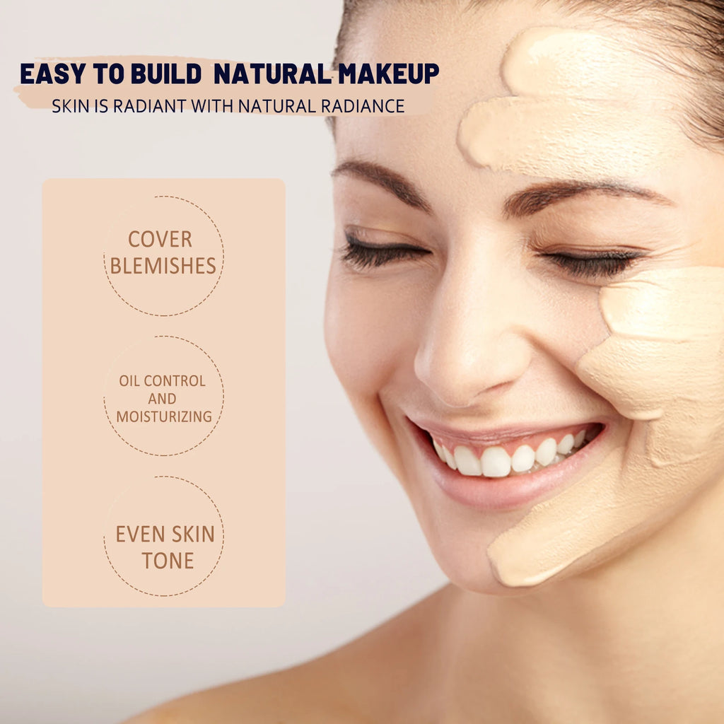 CC Cream Foundation Waterproof Brighten Moisturizing Foundation Concealer Oil-Control Sunscreen Spf 50 Zpaxo