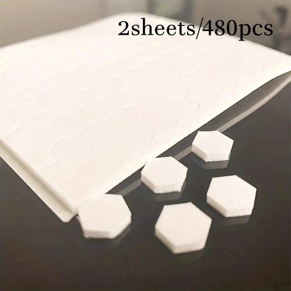 Hexagonal Strong Thickened Foam Double-Sided Adhesive Tape Foam Pop Dots DIY Scrapbooking Handmade Craft School Office Supplies Zpaxo 480Pcs (2Sheets)