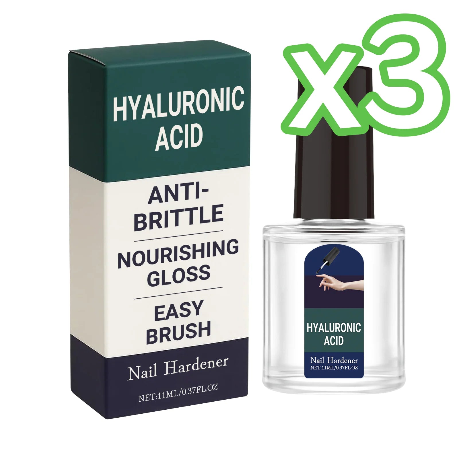 Plant-Based Nail Hardener & Strengthener Drops | 11ml Nail Treatment Drops Zpaxo 11ml Boxed x 3pcs