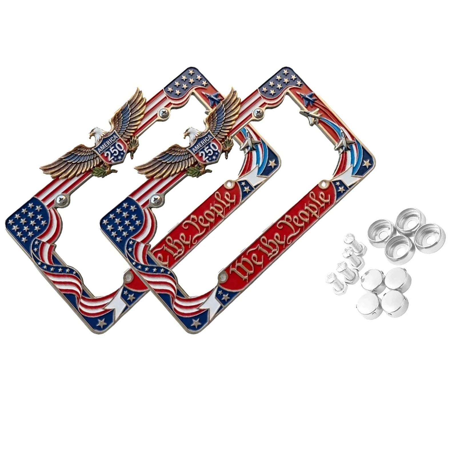 1 American Specifications License Plate Holder Selected Flags Screws