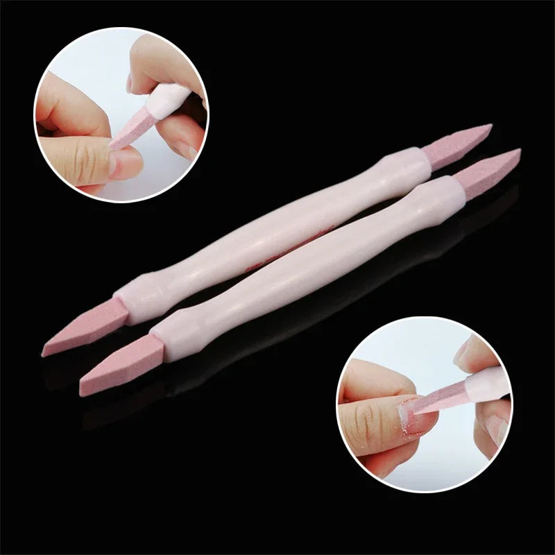2 Ways Scrub Stone Nail Files Buffer Manicure Stick Grinding Rod Zpaxo