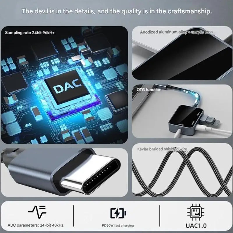 652F Small USB C Center Universal Sound Output Fast Charging File Zpaxo