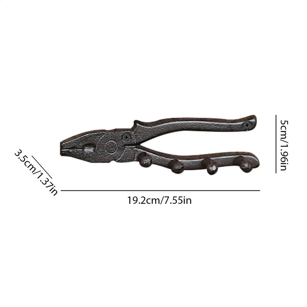 Cast Iron Wall Hooks Plier Shape Vintage Tool Hanger Rustic Key Hanger Holder for Homeowners DIY Enthusiasts Mechanics Craftsmen Zpaxo