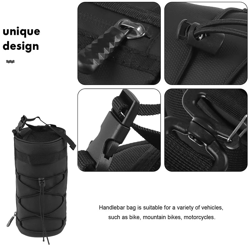 Multi-Functional Bicycle Handlebar Bag Durable Large Capacity Portable Commuter Adventures Cylindrical Bike Bag Bike Accessories Zpaxo