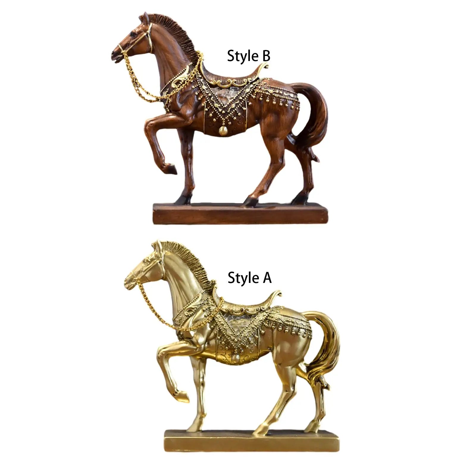Resin Horse Figurine Sculpture | Desktop Home Décor Ornament Decorative Figurine Zpaxo